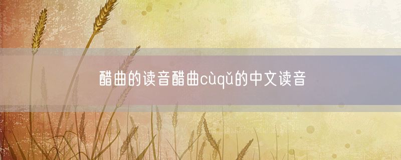 醋曲的读音醋曲cùqǔ的中文读音