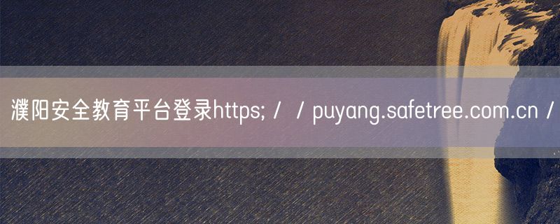 濮阳安全教育平台登录https;／／puyang.safetree.com.cn／